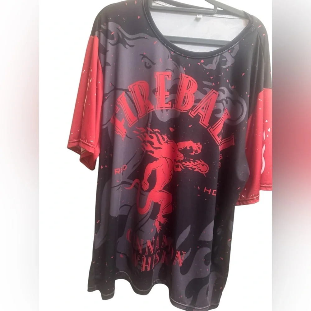 RARE FIREBALL Jersey Black Red Size XXL New Never Worn Streetwear Athletics NWOT - Picture 3 of 15